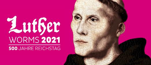 Wortmarke Luther-Worms / Martin Luther als Augustinermönch um 1521, digitale Collage aus zeitgenössischen Arbeiten von Lucas Cranach d. ƒ.
© Kulturkoordination Worms