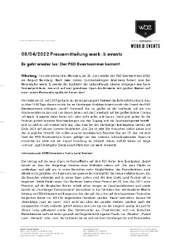 Pressemitteilung werk b events - Es geht wieder los Der PSD Eventsommer kommt! .pdf