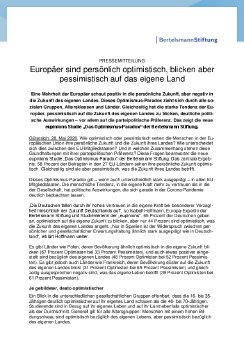 Europäer sind persönlich optimistisch, blicken aber pessimistisch auf das eigene Land.pdf