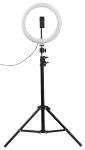 Somikon LED-Ringlicht, Handy-Halter, Stativ, Fernauslöser, Ø 10