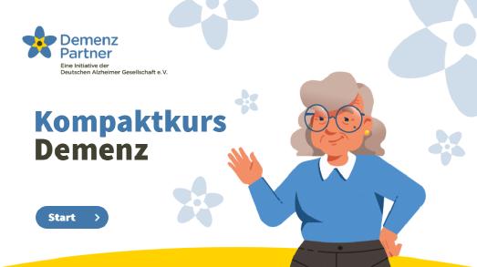 Startseite zum Demenz Partner-Webtraining
Christel lädt ein zum Mitmachen