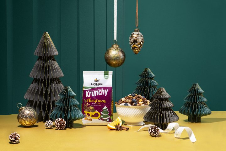 Krunchy Christmas: Das Bio-Knuspermüsli, das in Weihnachtsstimmung bringt.