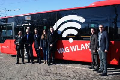 Testbetrieb: Kostenloses WLAN in Bussen der VAG