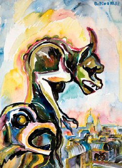 Bettina_Heinen-Ayech__1937-2020__Gorgone_auf_dem_Dach_von_Notre_Dame__Paris___Aquarell_auf_Papie.png