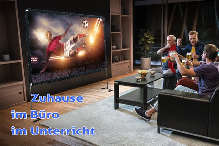 SceneLights Technologies Outdoor-Projektionsleinwand mit Gestell und Tasche, 120" / 305cm, 16:9