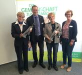 von links nach rechts: Birgit Hofmann, Silvio Baumann, Abteilungsleiter der Novitas BKK-Geschäftsstelle in Leuna, Margret Hempel, Michaela Grell, Unternehmenskommunikation Novitas BKK