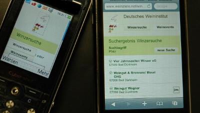 Neue Winzer- und Weinfest-Suche per Handy