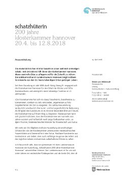 Pressemitteilung »Schatzhüterin. 200 Jahre Klosterkammer Hannover«.pdf