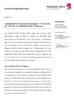 Pressevorankündigung Gesundheitstag und Jubiläum im PASSAUER WOLF Nittenau am 19.06.2016.pdf