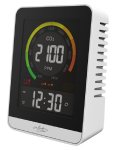infactory Digitales CO2-Messgerät mit Temperatur, Luftfeuchtigkeit, Uhr & Wecker