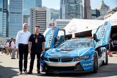 Jens Marquardt, Michael Andretti, Qualcomm BMW i8 Safety Car, Hongkong