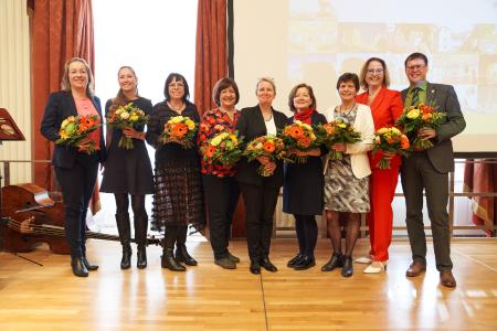 Die Vorstandsvorsitzenden der letzten 25 Jahre sowie die Leitung der Geschäftsstelle © Tino Sieland