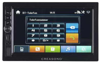 PX 2336 10 Creasono 2 DIN MP3 Autoradio mit Touchdisplay. Bluetooth und Freisprecher