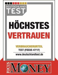 Das Siegel "Höchstes Vertrauen" zeigt es: Verbraucher vertrauen Massivhausanbieter Heinz von Heiden.