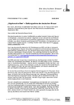 160225 DBB-PM Glyphosat in Bier - Stellungnahme der deutschen Brauer.pdf