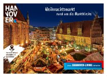 HMTG-Kampagnenmotiv bewirbt Hannovers Weihnachtsmarkt in der Altstadt, rund um die Marktkirche.