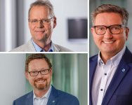 Verwaltungsratsvorsitzender Helmut Krause (oben), Vorstandsvorsitzender Peter Kaetsch (rechts) und Markus Bäumer, stellvertretender Vorstandsvorsitzender