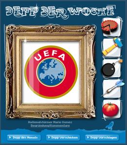 Die Uefa als »Depp der Woche« bei 5stargames.de