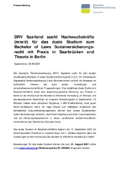 20210630_DRV Saarland sucht Nachwuchskräfte für duales Studium Bachelor of Laws Sozialversicheru.pdf