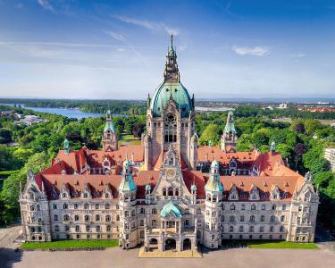 Neues Rathaus Luftaufnahme