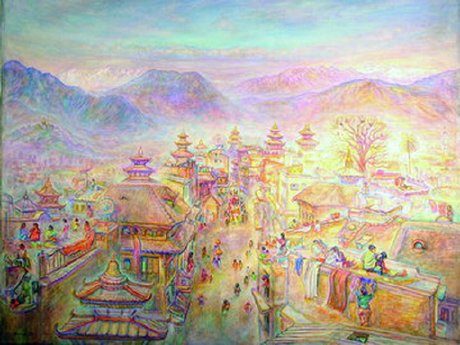 Amud_Uwe_Millies__1932_2008__Stadtansicht_Kathmandu__1990__Foto_Daniela_Tobias.png