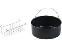 Rosenstein & Söhne Zubehör-Set mit Backform & Toast-Gestell für Heißluft-Fritteuse HF-410