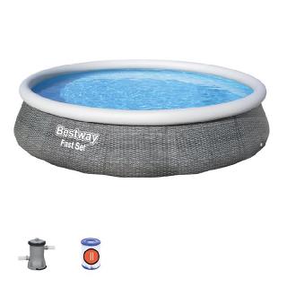 Bestway® Fast Set™ Pools in grauer Rattanoptik