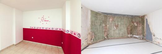Böse Überraschung: Hinter der Wand lauerte meterhoher Schimmel