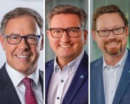 Freuen sich über die Punktlandung im Geschäftsjahr 2021: Robert Leitl (Verwaltungsratsvorsitzender), Peter Kaetsch und Markus Bäumer (Vorstände der BIG). Von links nach rechts.