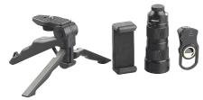 Somikon Vorsatz-Tele-Zoom-Objektiv CVL-250.zoom 4x - 12x für Smartphones, mit Stativ