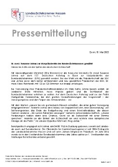 PM_2023_05_18 Susanne Johna neue Vizepräsidentin der Bundesärztekammer.pdf