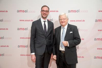 Sobek-Nachwuchspreisträger 2018 Prof. Dr. rer. nat. Nicholas Schwab mit Laudator Prof. Dr. med. Klaus V. Toyka