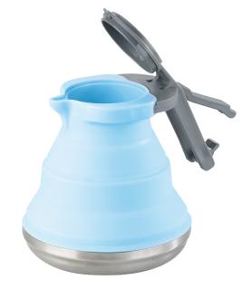 Rosenstein & Söhne Faltbarer Silikon-Camping-Wasserkessel mit Edelstahlboden, 1,5 Liter