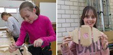 Erst war es nur ein Stück Holz, das die Mädchen beim Girls’Day in der Bildungsakademie der Handwerkskammer bearbeiteten. Am Ende hielten sie stolz einen Fisch in Händen