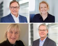 Robert Leitl (oben links), Dr. Laura Faltz (oben rechts, Foto Yvonne Ploenes), Helmut Krause und Anne-Katrin Biereigel gehören dem Verwaltungsrat des GKV-Spitzenverbandes an.