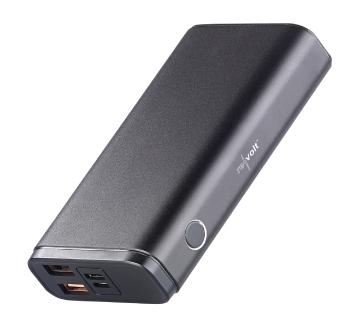 revolt Powerbank PB-510.pd, Quick Charge 3.0 & USB Typ C PD, 10.000 mAh, bis 3 A, 18 Watt, Copyright: PEARL.GmbH / www.pearl.de.