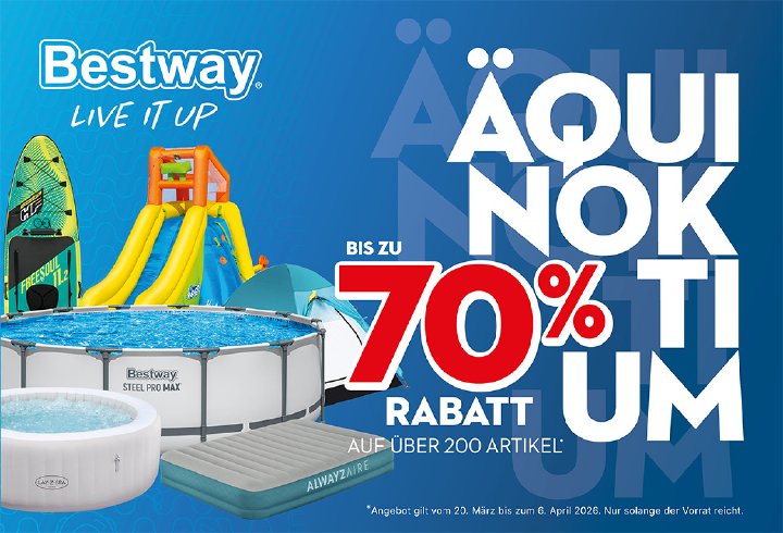 Bestway® feiert großen Saisonstart mit bis zu 70 % Rabatt