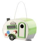 Royal Gardineer Nistkasten in Wohnwagen-Optik aus Holz mit Metalldach, mit Verzierung