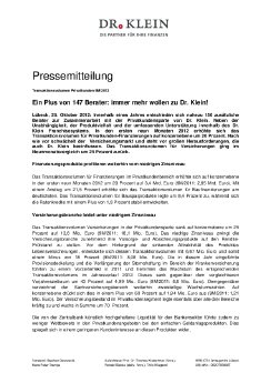 PM_Dr  Klein-Transaktionsvolumen Q32012.pdf