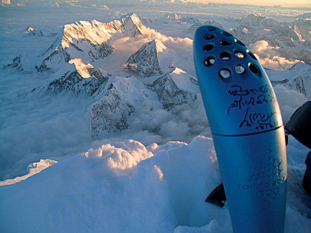 Turin 2006_Olympic torch  autographed by the Dalai Lama-mountain.jpg