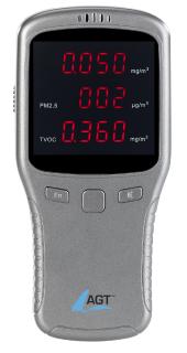 AGT 5in1-Akku-Feinstaub-Messgerät für HCHO, PM1/2,5/10 und TVOC
