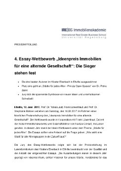 Pressemitteilung_IREBS Immobilienakademie_Preisverleihung Ideenpreis 2017_versand.pdf