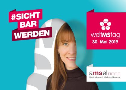 Postkartenmotiv Frau zum Welt MS Tag 2019 - Motto #sichtbarwerden