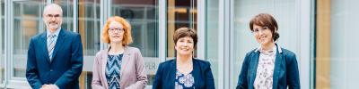Von links nach rechts: Dr.-Ing. Jens Hoheisel, Birgit Funk, Dr. Lieselotte Riegger, Natalia Tepe, Foto: InnoWi GmbH