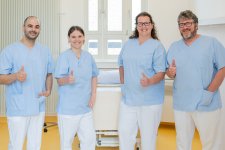 Vier Beschäftigte des Ad-Hoc-Teams, Bildquelle: Markus Kümmerle, Städtisches Klinikum Karlsruhe