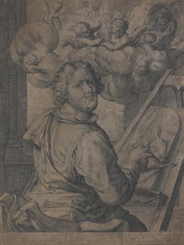 Hendrick Goltzius, Lukas malt die Madonna, 1587 © Landesmuseum Hannover, Kupferstichkabinet.jpg