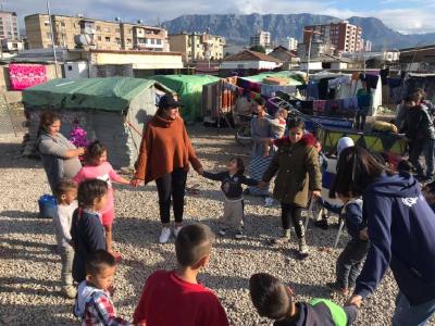 Obdachlose Roma in Fushë-Kruja