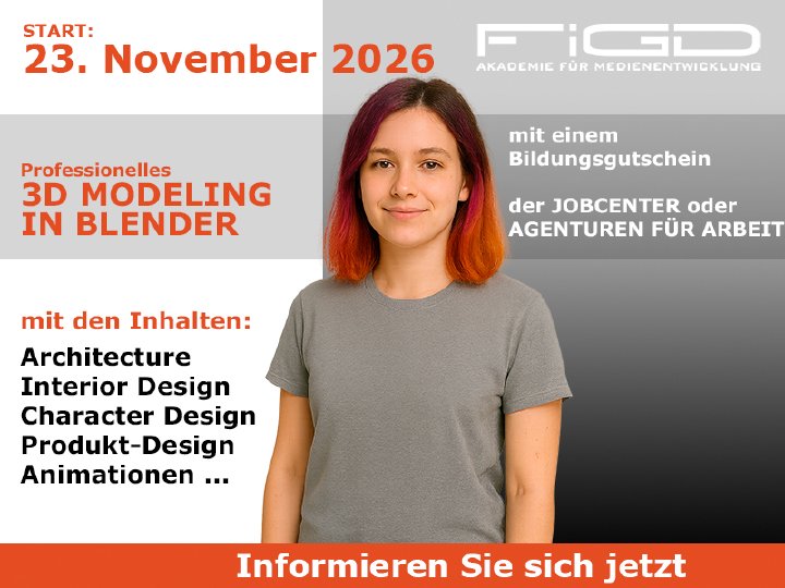 3D Modeling mit Blender: Weiterbildung für professionelle digitale Gestaltung