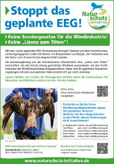 Anzeige NI "Stoppt das geplante EEG" / NI