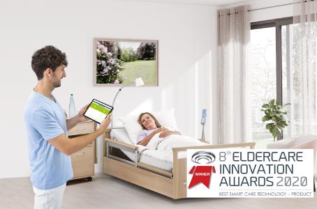 Bildunterschrift: SafeSense® 3 von wissner-bosserhoff wurde während der virtuellen Ausgabe der Messe Ageing Asia mit dem Eldercare-Innovation-Award ausgezeichnet